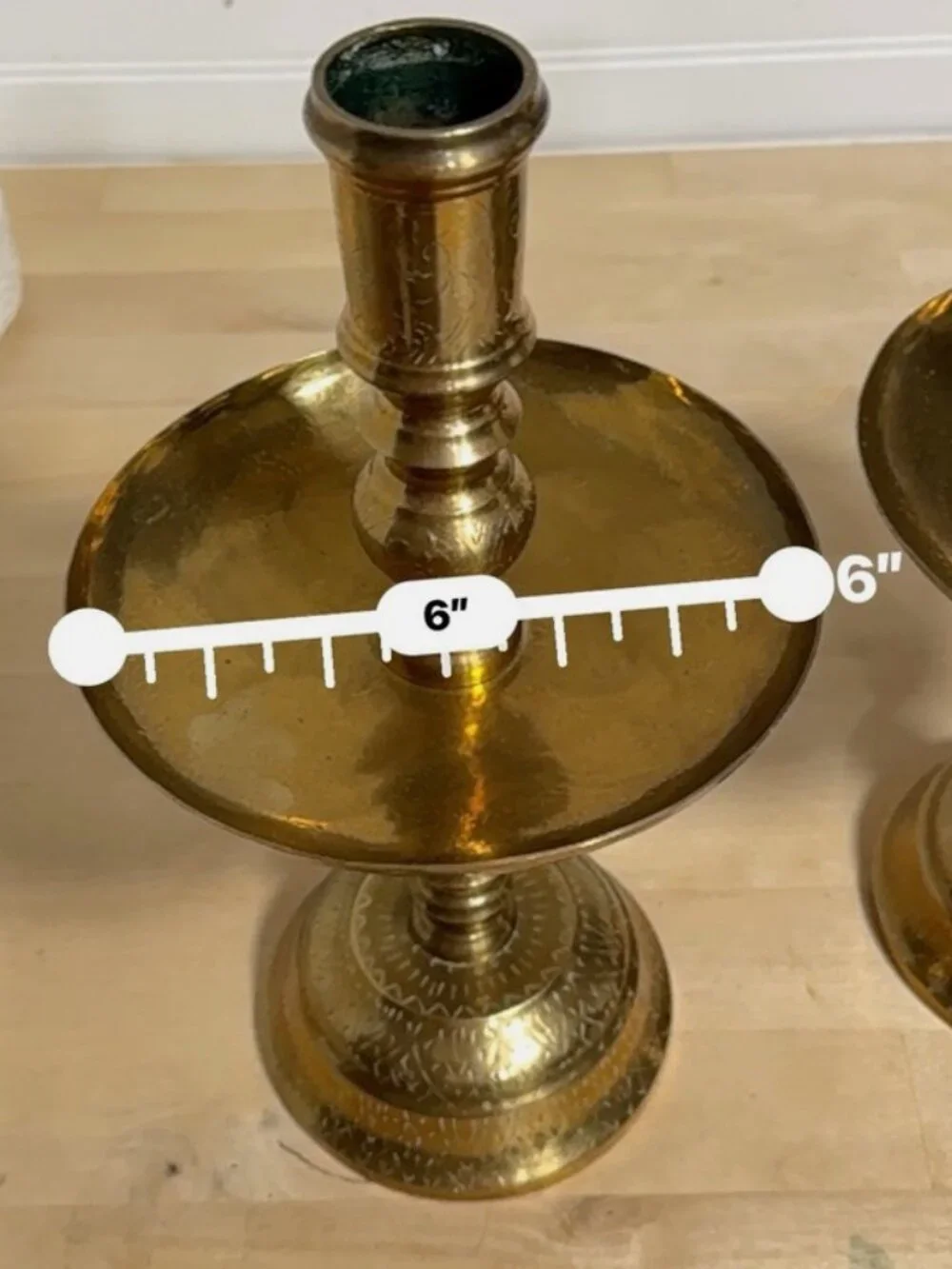 Vintage Brass Candlesticks Pair 11.5